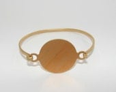 Raw Brass 1 Inch Round Hinge Top Cuff Bangle Bracelet Blank Base MEDIUM-LARGE Size - Great for Soldering & Hand Antiquing