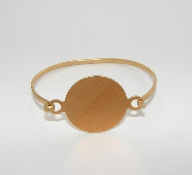 Raw Brass 1 Inch Round Hinge Top Cuff Bangle Bracelet Blank Base SMALL-MEDIUM Size - Great for Hand Patinas and Antiquing