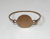 Bracelet Blank - Antiqued Brass Ox 1 Inch Round Hinge Top Cuff Bangle Bracelet Blank Base SMALL-MEDIUM SIZE Add Your Own Decorations