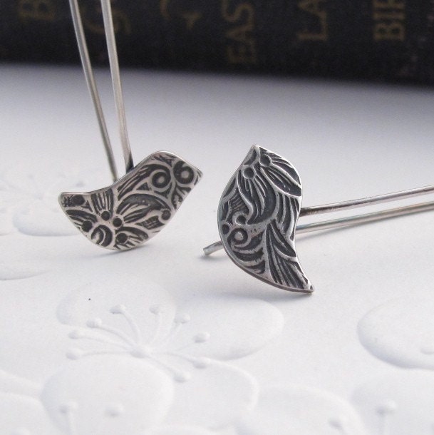 Little bird Drops - sterling silver earrings