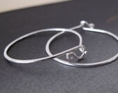 sterling silver hoop earrings - happy hoops 18 gauge 1 inch round