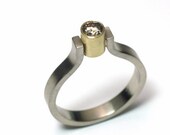 Modern Engagement Ring, White Gold