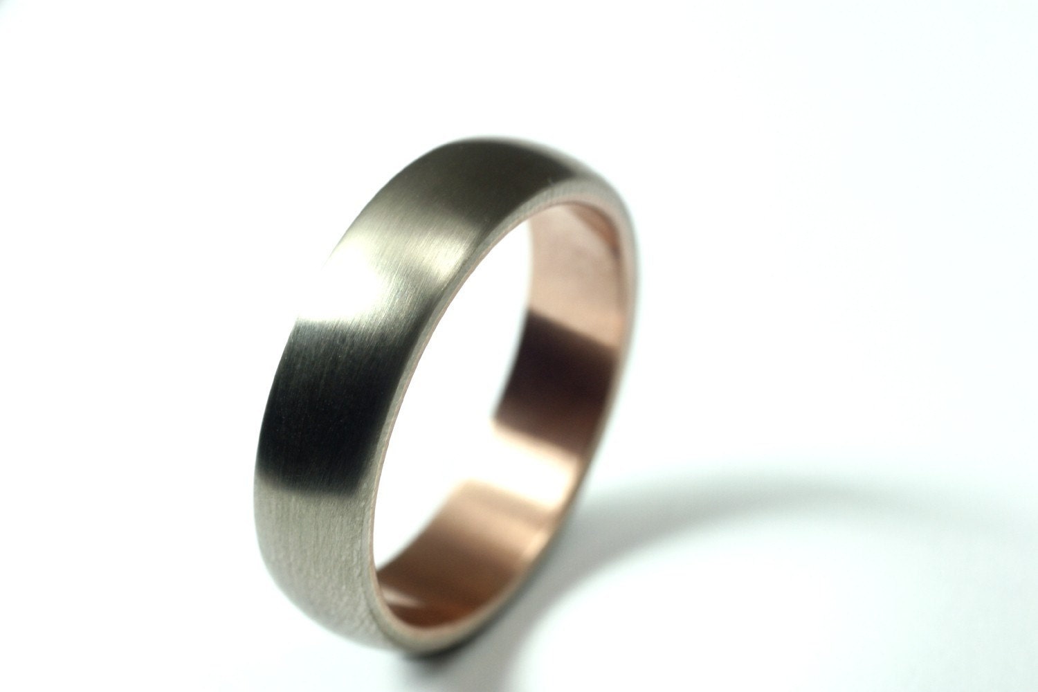Matte Gold Ring - White & Rose, 6mm