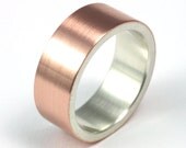 Steampunk Wedding Band - Rose Gold and Silver