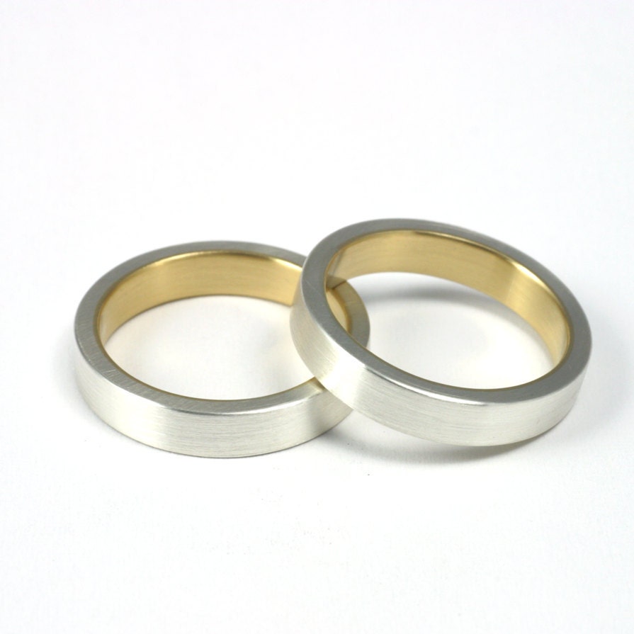 Silver & Gold - Wedding Ring Set