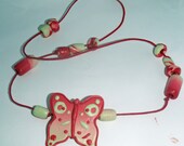 Cherry butterfly pendant