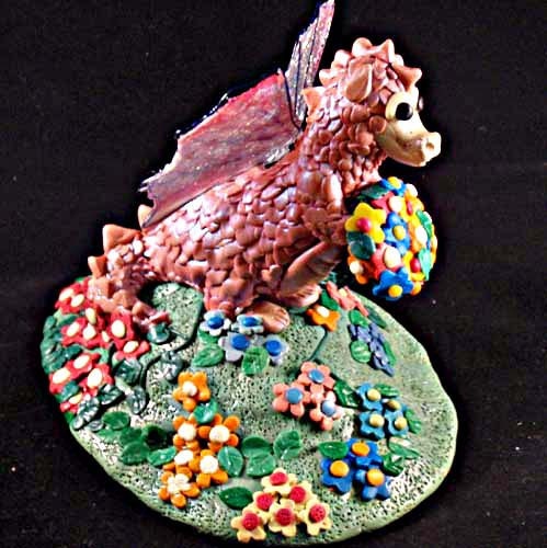 Fantasy Dragon Figurine Pink Fleur