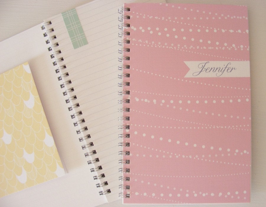 Pink Festive Strings Personalized Notebook