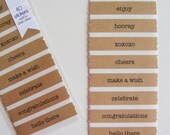 kraft word sticker strips