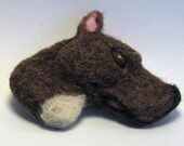 Roman the American Pit Bull Terrier Needle Felt Sculpture Portrait Pin . . . County Fair . . . Champion Any Other Art