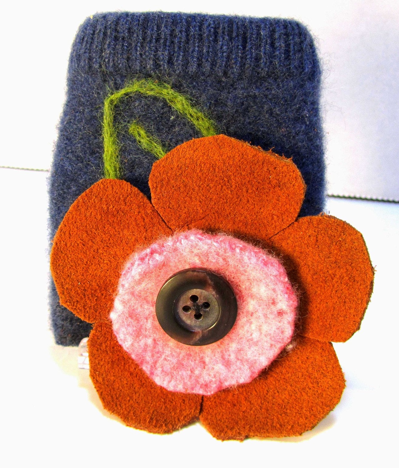 Wear Your POD - IPOD Sleeve, Wool Felt Holder with Magnet Broach hardware Custom Order