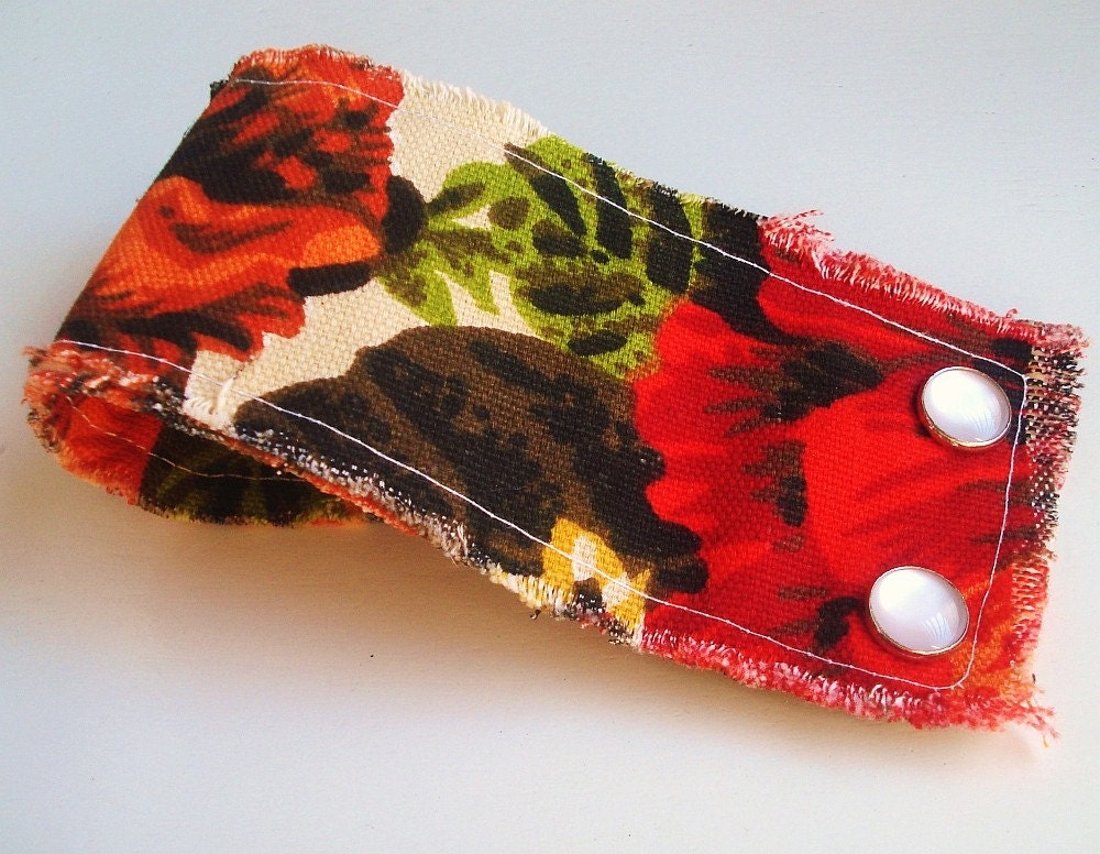 Vintage Fabric Cuff - Large Floral