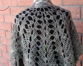 Green Crochet Shawl Pattern - NO CHART