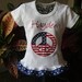 Personalized July 4th Patriotic Peace Sign Tee with ribbon ruffle