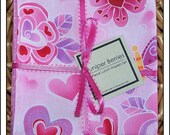 Hearts and Butterflies Pair of Reversible Cloth Lunch Napkins