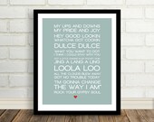 Story of Us / Inside Jokes- Tell Your Story - Custom Art Print - 8x10 / Choose your color - Relationship History - USE SONG LYRICS