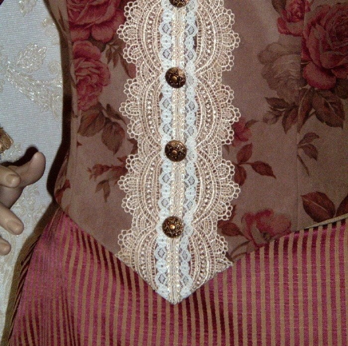Reserved Lising-Victorian Floral Bustle Gown