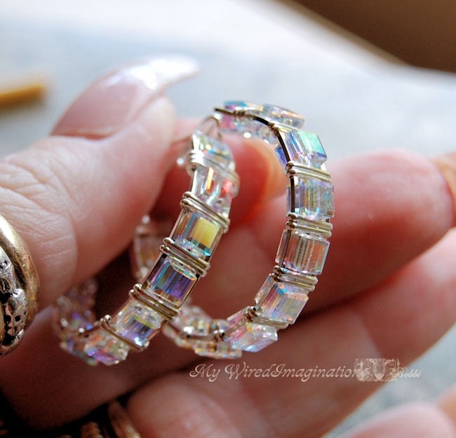 Wire Jewelry Tutorial - Wire Wrapped Crystal Hoop Earrings - Award Winning Design 2012 Swarovski Challenge - Instant Downloadable PDF File