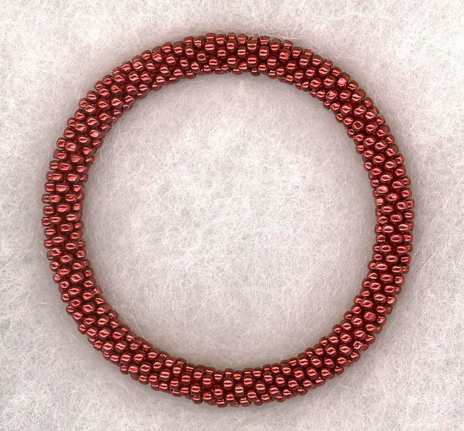 Forever Raspberry Bead Crochet Bracelet
