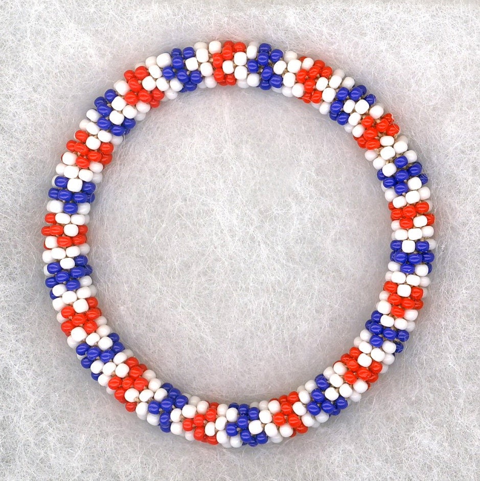 Yankee Spirit Bead Crochet Bracelet