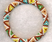Citrus Mosaic Bead Crochet Bracelet