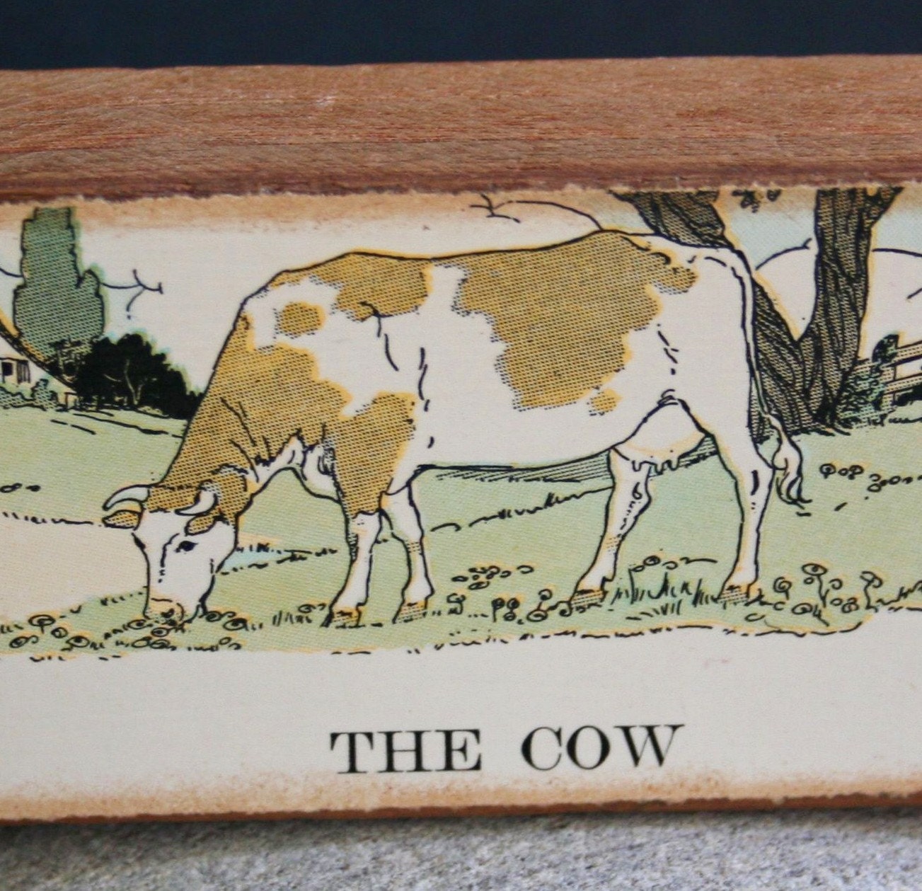 The Cow Recycled Wooden Picture Block