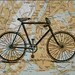 Bicycle Print on New York City Map - 5 x 7 Bike Print NYC Street Map Print