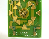 Recycled 24K CIRCUIT BOARD Desk Clock Gold Lime Green