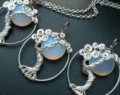 Moonlight Sterling Silver Tree of Life Pendant Necklace-Birthstone colors available on request