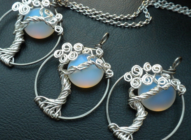 Moonlight Sterling Silver Tree of Life Pendant Necklace-Birthstone colors available on request