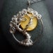 Yellow Moon Mother of Pearl Sterling Silver Tree of Life Necklace