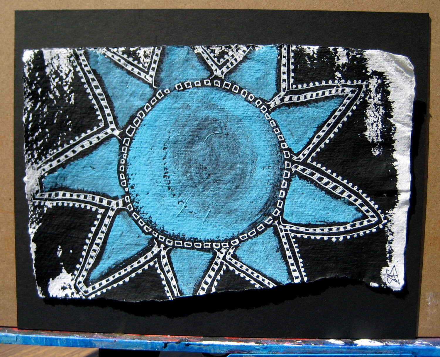 Mandala: Original Art Painting - Super Blue Star