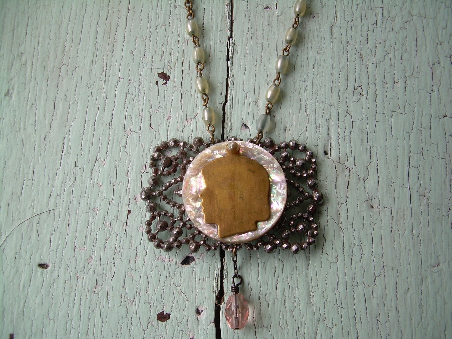 Necklace - Silhouette - Repurposed Vintage