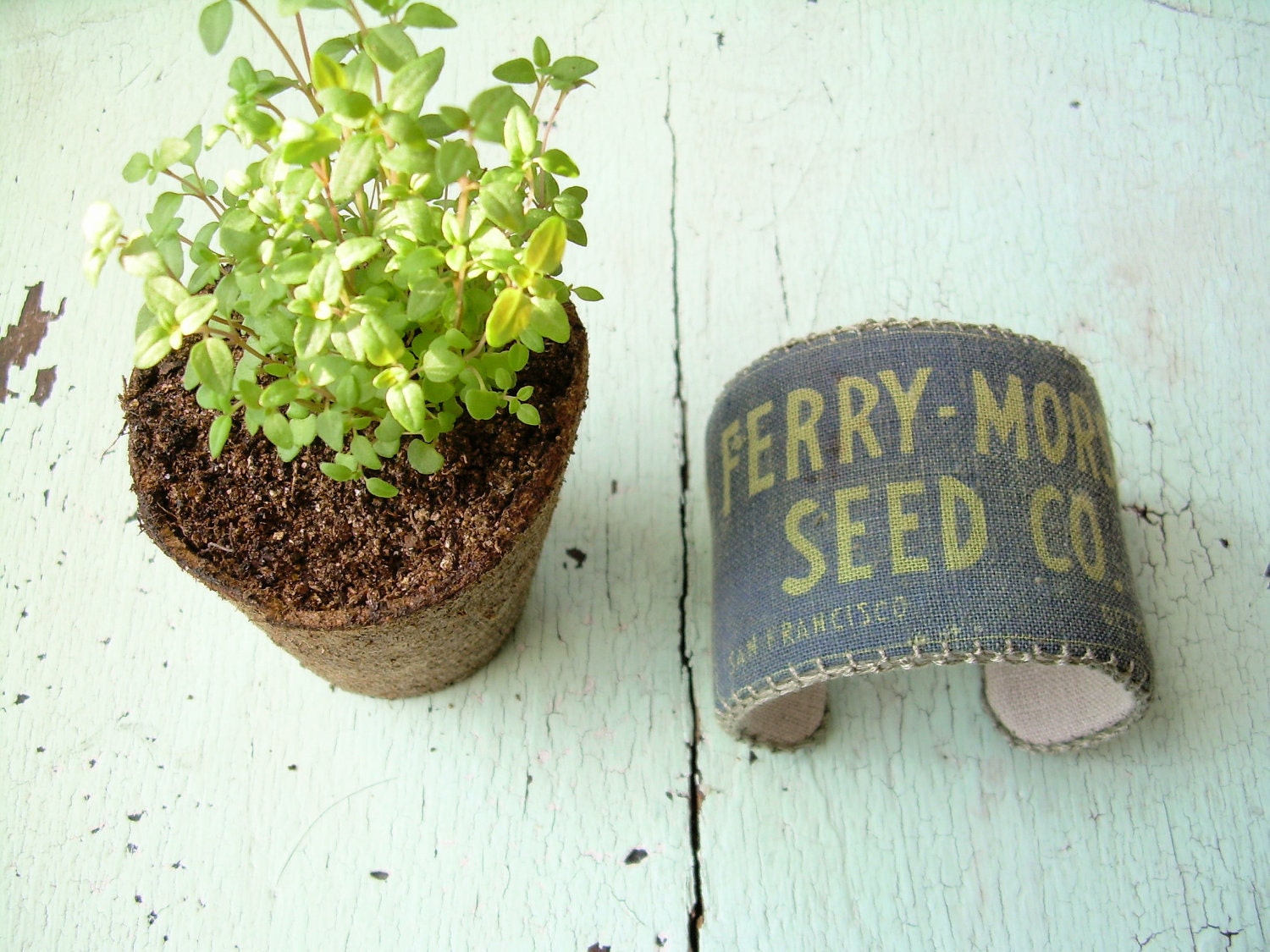 Cuff Bracelet - Vintage Seed Textile