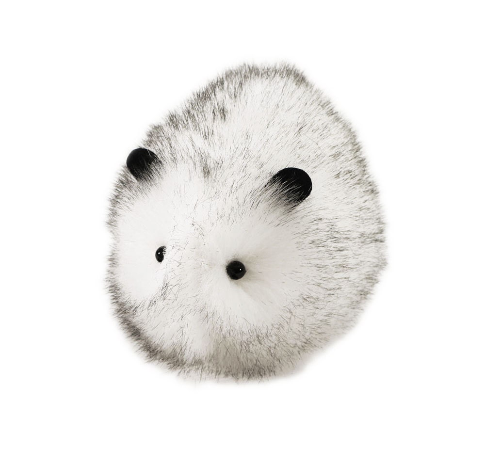 Snowball a White Guinea Pig Stuffed Faux Fur Plushie Toy - Medium Size