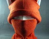 Fox Ninja Two Piece Hat and Neckwarmer worn together or seperate Warm Winter Fun Cute  Cosplay Anime