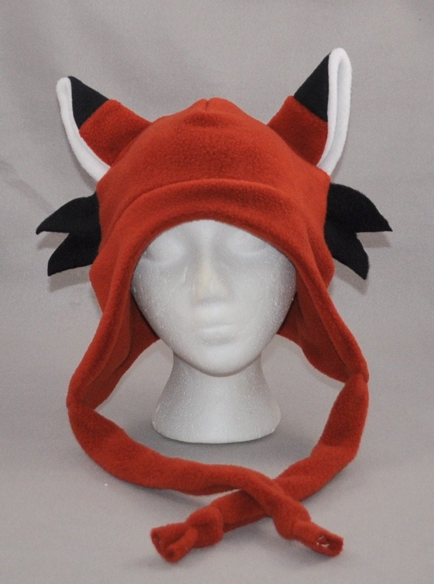 Fox with Whiskers Earflap with Ties Beanie Animal Fleece Hat Anime Lolita Cosplay Skiing Snowboarding Gothic Punk AVIATOR