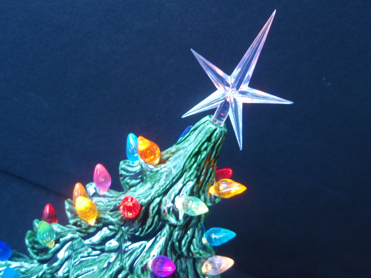 Vintage Style Lighted Christmas Tree - Small 8 inch