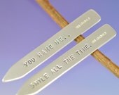 Shirt Stiffeners . Sterling Silver. Gents Collar Stays. Groom Groomsman Mens. Father's Day