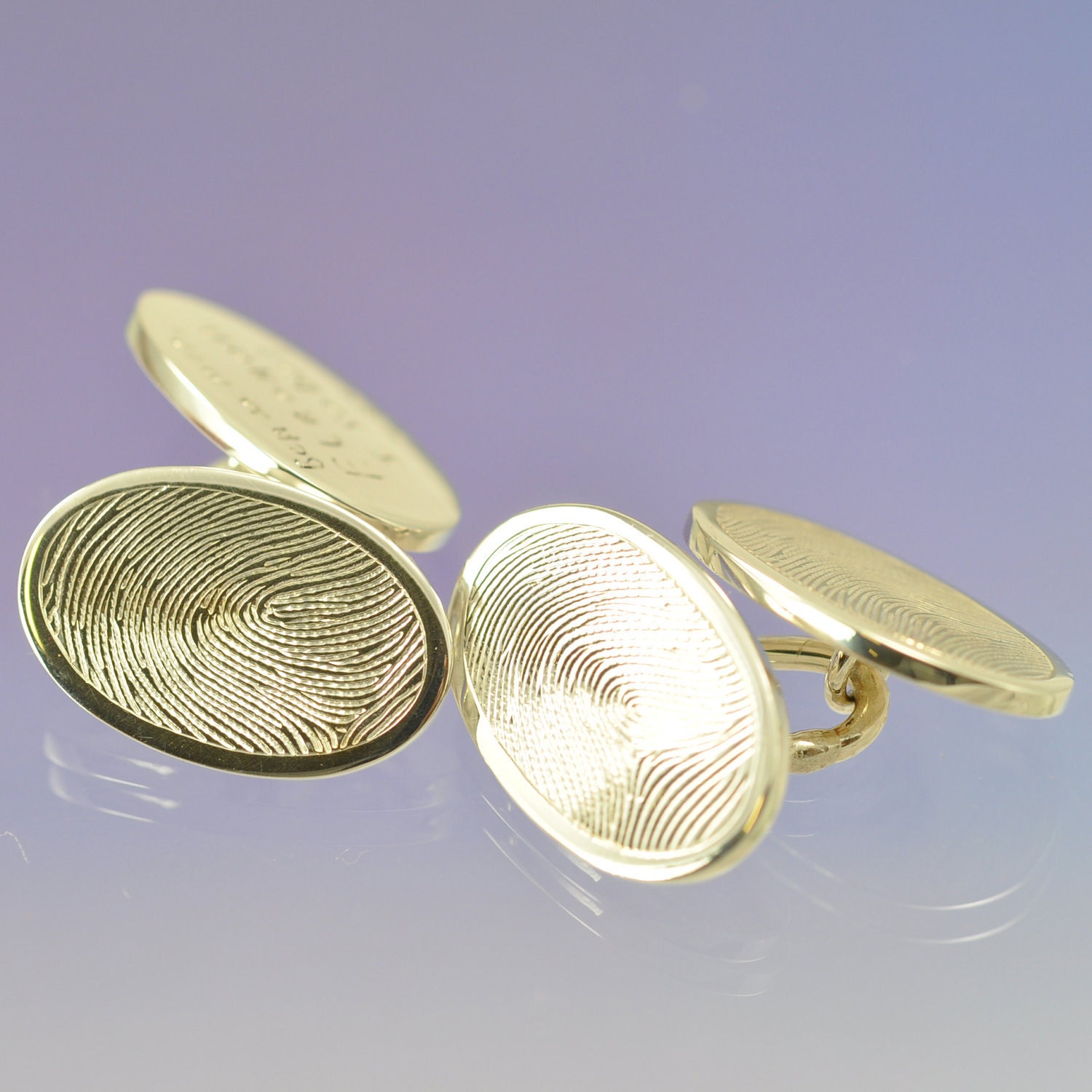 Your Kids Fingerprints on Silver Cufflinks