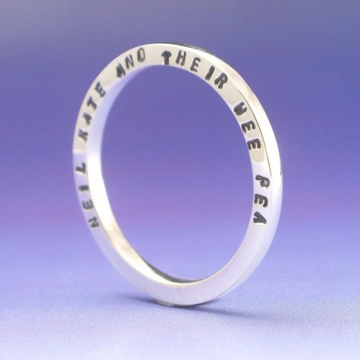 9k Gold Stacking Ring. Custom Message. The Lateral Stackable Ring.