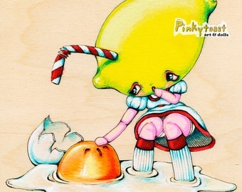 I'm Sorry-Lemon Lament-Sad Eyed Lemonade Egg Fairy Tale-Pinkytoast Art Print-8x10