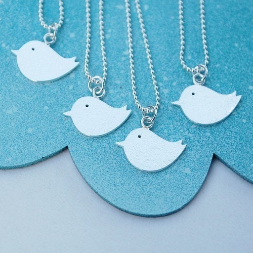 Tiny Bird Necklace in Sterling Silver on SALE
