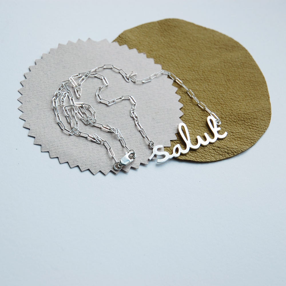 Salut Hello Necklace in Sterling Silver. LAST PIECE