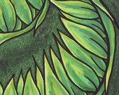Curled Leaves ACEO Original