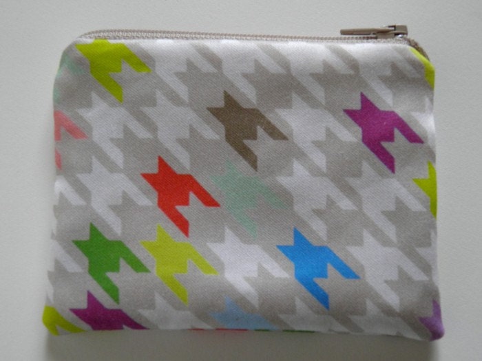 50% OFF SALE - Houndstooth Coinpurse - Spring Tan - by Pocket Carnival