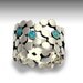 Sterling silver dotted ring set blue opal gemstones - Yet to discover