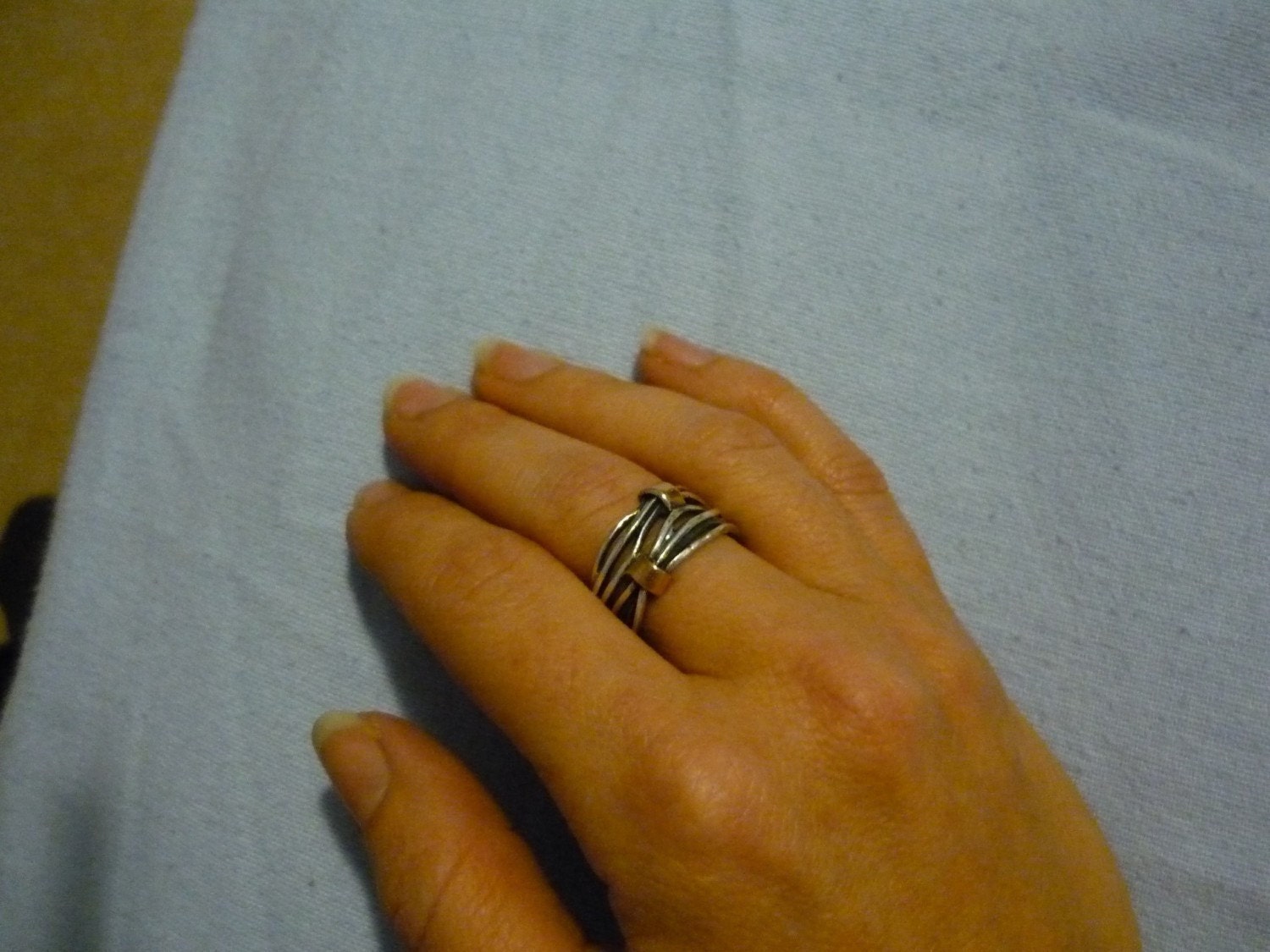 Sterling silver with rose gold unisex wrapped ring - Love of my life
