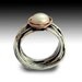 Sterling silver and rose gold ring with blue opal gemstone - Imagine life in peace 2