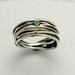 stone ring - Sterling silver wrapped band mixed gold with blue opal - Good times.